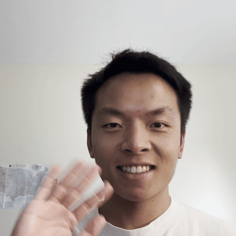 Carton waving hello